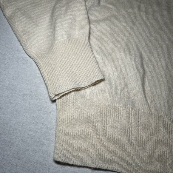 Lord & Taylor 100% cashmere cardigan sweater in an ivory Women's 1X, Granny - Picture 5 of 6